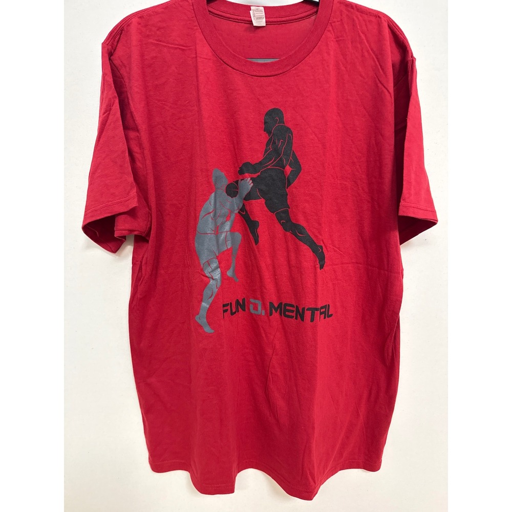 Anvil Organic MMA Fundamental Fight To Finish Graphic T-Shirt Red XL